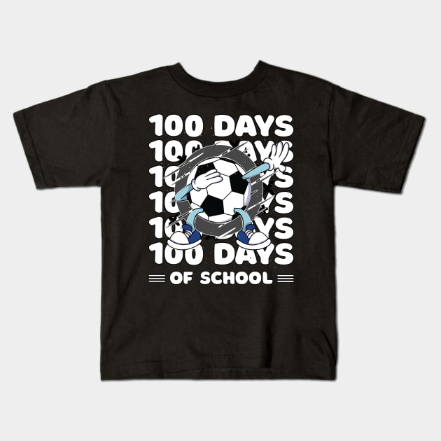 100 Days of school typography featuring a Dabbing Football #2 Kids T-Shirt by XYDstore